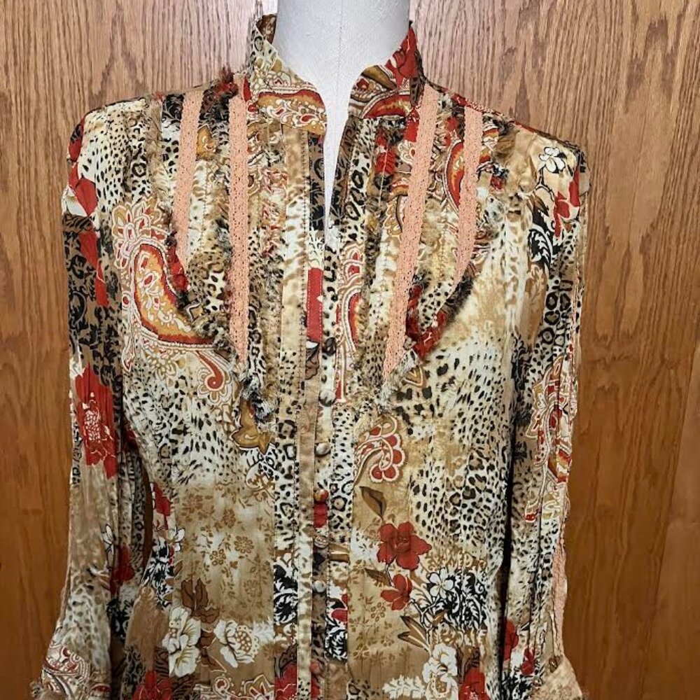 Coldwater Creek / Women's Vintage Long Sleeve Blouse / Size: L